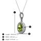 4 - Esha 8x6 mm Oval Cut Peridot and Round Diamond Halo Pendant Necklace 