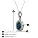 4 - Esha 8x6 mm Oval Cut London Blue Topaz and Round Diamond Halo Pendant Necklace 