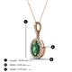 4 - Esha 8x6 mm Oval Cut Lab Created Alexandrite and Round Diamond Halo Pendant Necklace 