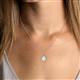 5 - Esha 8x6 mm Oval Cut Opal and Round Diamond Halo Pendant Necklace 