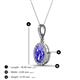 4 - Esha 8x6 mm Oval Cut Tanzanite and Round Diamond Halo Pendant Necklace 