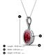 4 - Esha 8x6 mm Oval Cut Ruby and Round Diamond Halo Pendant Necklace 
