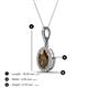4 - Esha 8x6 mm Oval Cut Smoky Quartz and Round Diamond Halo Pendant Necklace 