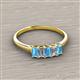 2 - Noura 5x3 mm Emerald Cut Blue Topaz and Diamond 5 Stone Wedding Band 