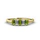 1 - Noura 5x3 mm Emerald Cut Peridot and Diamond 5 Stone Wedding Band 