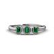 1 - Noura 5x3 mm Emerald Cut Diamond and Lab Created Alexandrite 5 Stone Wedding Band 