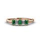 1 - Noura 5x3 mm Emerald Cut Diamond and Lab Created Alexandrite 5 Stone Wedding Band 