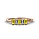 1 - Noura 5x3 mm Emerald Cut Yellow Sapphire and Diamond 5 Stone Wedding Band 