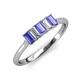 3 - Noura 5x3 mm Emerald Cut Tanzanite and Diamond 5 Stone Wedding Band 