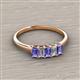 2 - Noura 5x3 mm Emerald Cut Tanzanite and Diamond 5 Stone Wedding Band 