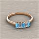 2 - Noura 5x3 mm Emerald Cut Blue Topaz and Diamond 5 Stone Wedding Band 