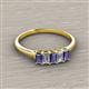 2 - Noura 5x3 mm Emerald Cut Iolite and Diamond 5 Stone Wedding Band 