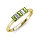 3 - Noura 5x3 mm Emerald Cut Peridot and Diamond 5 Stone Wedding Band 