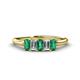 1 - Noura 5x3 mm Emerald Cut Emerald and Diamond 5 Stone Wedding Band 