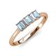 3 - Noura 5x3 mm Emerald Cut Aquamarine and Diamond 5 Stone Wedding Band 