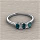2 - Noura 5x3 mm Emerald Cut London Blue Topaz and Diamond 5 Stone Wedding Band 