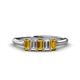 1 - Noura 5x3 mm Emerald Cut Citrine and Diamond 5 Stone Wedding Band 