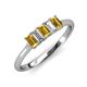 3 - Noura 5x3 mm Emerald Cut Citrine and Diamond 5 Stone Wedding Band 
