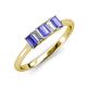 3 - Noura 5x3 mm Emerald Cut Tanzanite and Diamond 5 Stone Wedding Band 