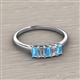 2 - Noura 5x3 mm Emerald Cut Blue Topaz and Diamond 5 Stone Wedding Band 