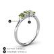 4 - Noura 5x3 mm Emerald Cut Peridot and Diamond 5 Stone Wedding Band 