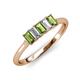 3 - Noura 5x3 mm Emerald Cut Peridot and Diamond 5 Stone Wedding Band 