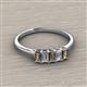2 - Noura 5x3 mm Emerald Cut Smoky Quartz and Diamond 5 Stone Wedding Band 