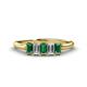 1 - Noura 5x3 mm Emerald Cut Diamond and Lab Created Alexandrite 5 Stone Wedding Band 
