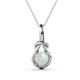 1 - Caron 6.00 mm Round Opal Solitaire Love Knot Pendant Necklace 