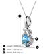 3 - Caron 6.50 mm Round Blue Topaz Solitaire Love Knot Pendant Necklace 