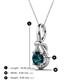 3 - Caron 6.50 mm Round Blue Diamond Solitaire Love Knot Pendant Necklace 