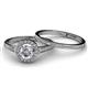 3 - Belinha 0.68 ctw Natural Diamond Halo Bridal Set Ring 