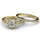 3 - Belinha 0.68 ctw Natural Diamond Halo Bridal Set Ring 