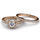 3 - Belinha 0.68 ctw Natural Diamond Halo Bridal Set Ring 