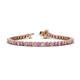 1 - Izarra 3.70 mm Pink Sapphire and Lab Grown Diamond Eternity Tennis Bracelet 