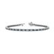 1 - Izarra 2.30 mm London Blue Topaz and Lab Grown Diamond Eternity Tennis Bracelet 