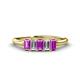 1 - Noura 5x3 mm Emerald Cut Amethyst and Lab Grown Diamond 5 Stone Wedding Band 