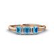 1 - Noura 5x3 mm Emerald Cut Blue Topaz and Lab Grown Diamond 5 Stone Wedding Band 