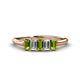 1 - Noura 5x3 mm Emerald Cut Peridot and Lab Grown Diamond 5 Stone Wedding Band 