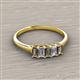 2 - Noura 5x3 mm Emerald Cut Smoky Quartz and Lab Grown Diamond 5 Stone Wedding Band 