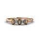 1 - Noura 5x3 mm Emerald Cut Smoky Quartz and Lab Grown Diamond 5 Stone Wedding Band 