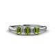 1 - Noura 5x3 mm Emerald Cut Peridot and Lab Grown Diamond 5 Stone Wedding Band 