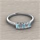 2 - Noura 5x3 mm Emerald Cut Aquamarine and Lab Grown Diamond 5 Stone Wedding Band 