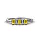 1 - Noura 5x3 mm Emerald Cut Yellow Sapphire and Lab Grown Diamond 5 Stone Wedding Band 