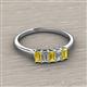 2 - Noura 5x3 mm Emerald Cut Yellow Sapphire and Lab Grown Diamond 5 Stone Wedding Band 
