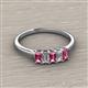 2 - Noura 5x3 mm Emerald Cut Pink Tourmaline and Lab Grown Diamond 5 Stone Wedding Band 