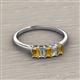 2 - Noura 5x3 mm Emerald Cut Citrine and Lab Grown Diamond 5 Stone Wedding Band 