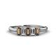 1 - Noura 5x3 mm Emerald Cut Smoky Quartz and Lab Grown Diamond 5 Stone Wedding Band 