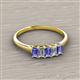 2 - Noura 5x3 mm Emerald Cut Tanzanite and Lab Grown Diamond 5 Stone Wedding Band 