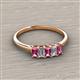2 - Noura 5x3 mm Emerald Cut Pink Tourmaline and Lab Grown Diamond 5 Stone Wedding Band 